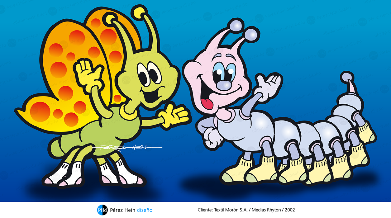Personajes Infantiles Medias Cienpiés Mariposa Carlos Manduci
